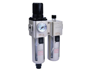 GA200 Series - Airtac | Filter - Regulator - Lubricator | 1/4" ports | With auto-drain | 0.1 - 0.9 Mpa | PC Bowl