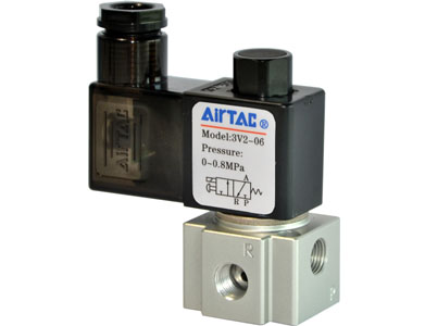 3V2 Solenoid Valve - Airtac | 3/2 Way | NO | 1/8" Ports | With coil | 24 VDC
