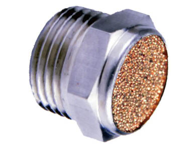 Schalldämpfer Steckverschraubung - Airtac | Knopf Typ | 1/2" Gewinde männlich | Messing
