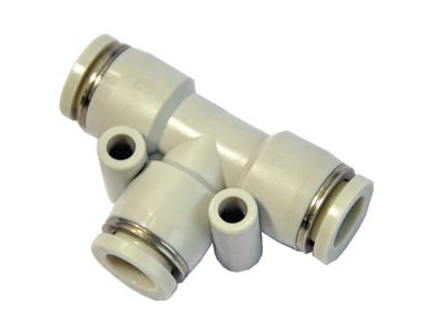 "T" Push in Connector - Airtac | Tube Size: 4mm | Plastic | Grey  
