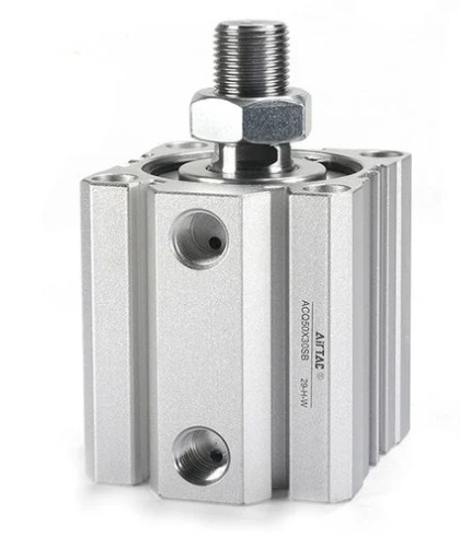 Kompakt Pneumatik Zylinder - Airtac | 50mm Bohrungsgrösse | 100mm Hub | Doppeltwirkend | Stangenende männlich | Mit Magnet 