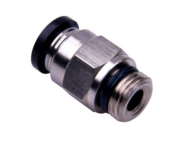 Gerade-Steckverschraubung - Airtac | Schlauch - 6mm | 1/8" G Gewinde männlich | Vermessingt | Grau