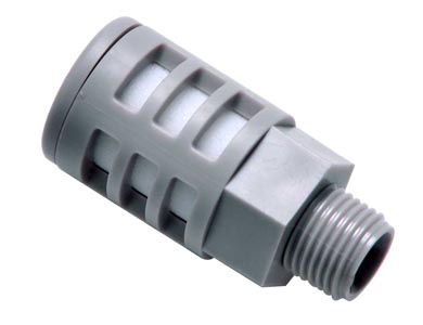 Schalldämpfer Steckverschraubung - Airtac | 1/8" Gewinde männlich | Kunststoff | Grau