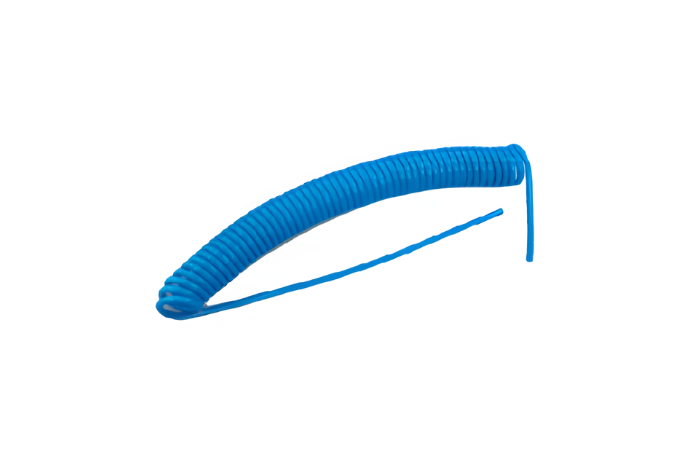 Pneumatik Spiralschlauch - Airtac | 8mm AD | 5mm ID | Polyurethan | Blau | 12 Meter | Ohne Verbinder