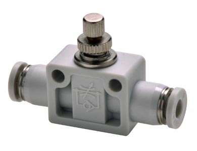 Drosselrückschlagventil Steckverbindung - Airtac | Gerade | Schlauch - 8mm | Kunststoff | Grau  
