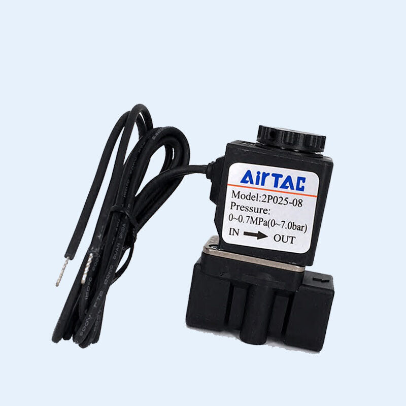 Magnetventil - Airtac | 2/2 Wege| NC | 1/4" Gewinde | mit Spule | 24VDC | Kunststoffkörper | Viton-Dichtungen