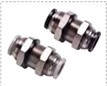 Gerade Schottverbindung - Airtac | Schlauchgrösse: 10mm | vernickeltes Messing | Grau