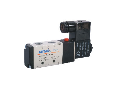 [4V21006G-X0] 4V200 Solenoid Valve - Airtac | 5/2 Way | 1/8" Ports | Single acting spring return | Without Coils
