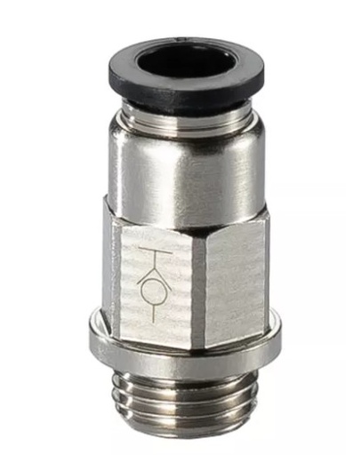 [VCVPC8-01] Gerade Steckverschraubung Rückschlagventil - VPC | Schlauchgrösse: 8mm | 1/8" Gewinde männlich | Vermessingt