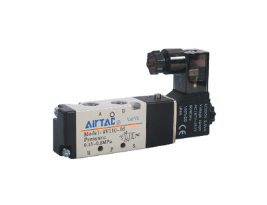 [4V21006BG] 4V200 Solenoid Valve - Airtac | 5/2 Way | 1/8" Ports | Single acting spring return | 24VDC 