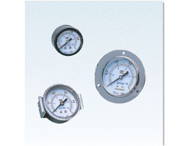 [F-GF4010M] Manometer - Airtac | 40mm | 1.0 Mpa | 1/8" Gewinde männlich | Eingang hinten | Flansch Montage