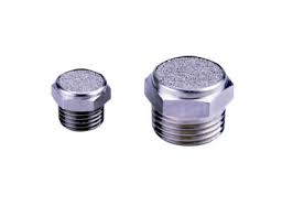 [BSLM02-S] Schalldämpfer - Airtac | Knopf Typ | 1/4" Gewinde männlich | Rostfreier Stahl